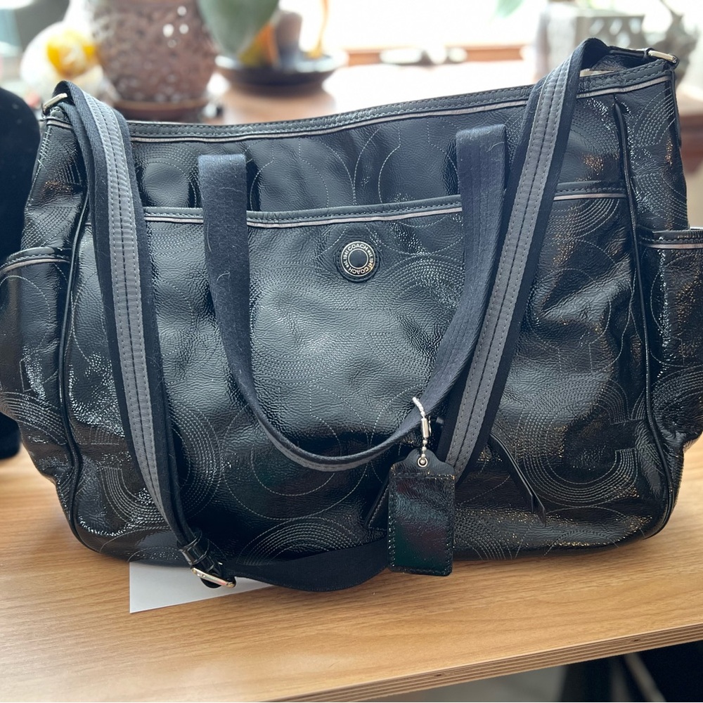 COACH Diaper Bag w / Dust Bag & Changing Mat!! Vintage!!(Rare!!) - Picture 2 of 12